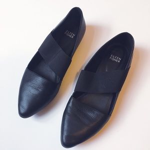 Eileen Fisher Black Lend Washed Slip-On Flats 8.5